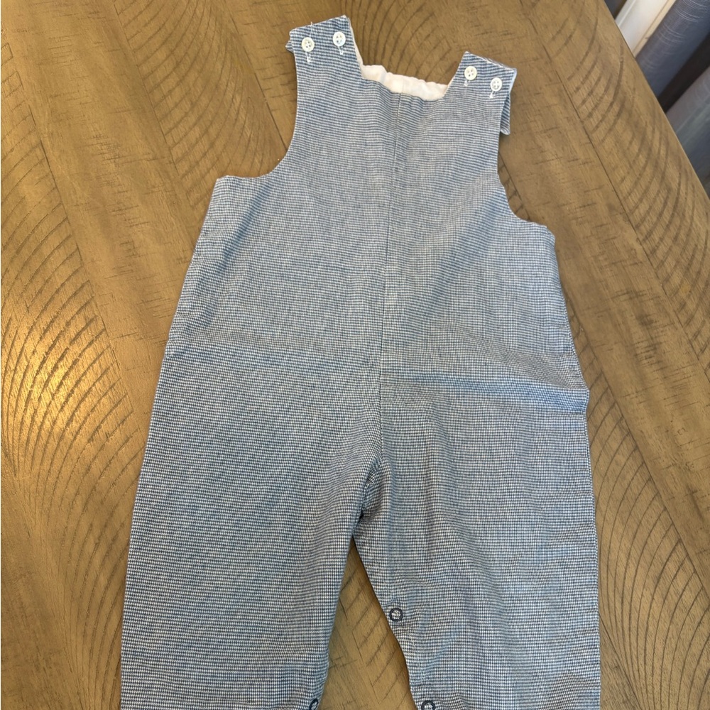 Vintage one-piece blue 2t boys outfit everyday by Chambre lined cotton longalls